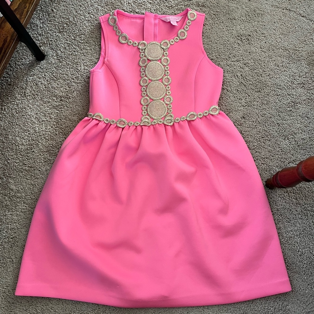 Lilly Pulitzer Pink Girls Embellished Sleeveless Dress